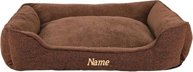 М'яке ліжко для собак Lionto знімний чохол, 110x80 см, коричневе, з антиковзким дном