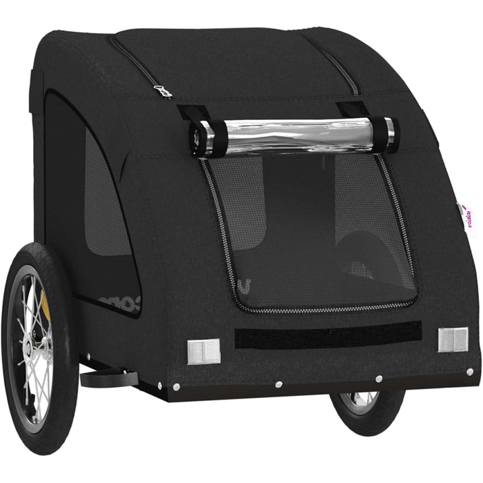 Транспортувальний причіп для собак та котів, 125x63x66 см, Oxford-Gewebe, Model 93959 (Чорний)