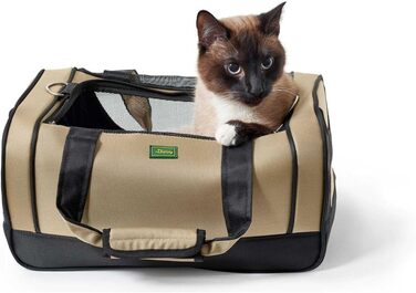 Сумка-переноска для собак та котів HUNTER Portland, 40x25x25 см, бежево-чорна