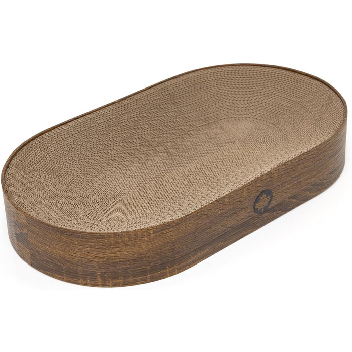 Килимок для кота з гофрокартону Apollo від CanadianCat Company, овальний, горіховий колір, 63 x 35 x 10 см