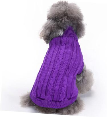 Пов'язка на голову для собак POPETPOP з акрилових волокон, милий дизайн, тепла, для зими, можна прати та використовувати повторно (XL, фіолетовий)