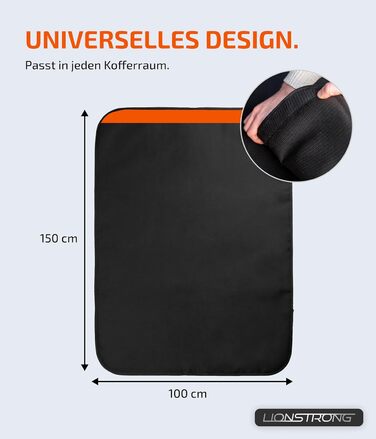 Захист для багажника LIONSTRONG® - універсальний килимок для багажника авто [ГАРТЕРЯНИЙ & ВОДОНЕПРОНИКНИЙ] - підходить для легкових автомобілів та SUV - захист багажника для собак, стійкий до подряпин та ковзання (100x150 см)