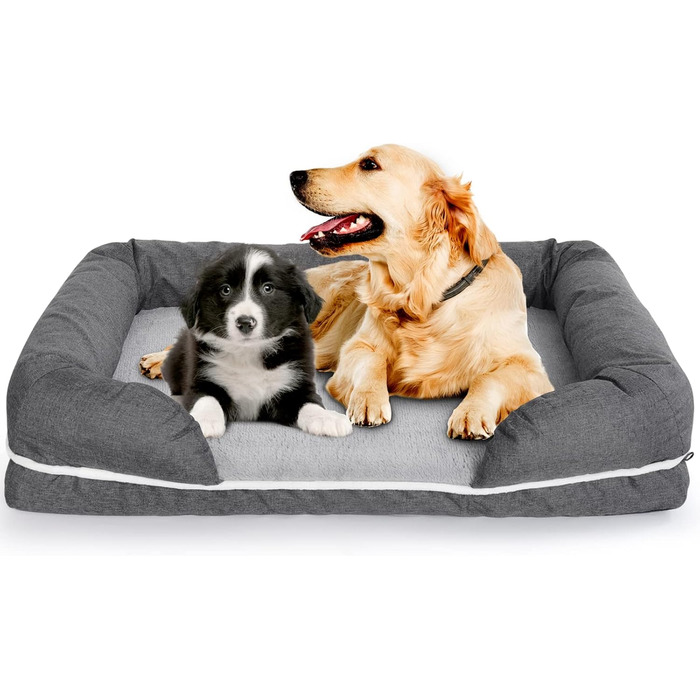 Ортопедичне ліжко для собак та котів з memory foam, розмір M, знімний водонепроникний чохол
