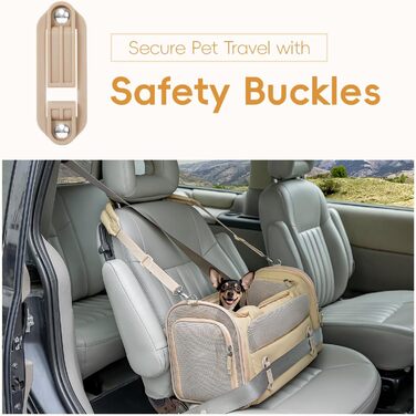 Транспортна переноска для котів та собак 4Pet, Khaki: міцна, з сіткою, для подорожей літаком та автомобілем