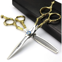 Професійна перукарська ножиці, японський сталь 440C, для перукарів та майстрів, сріблясті (набір)