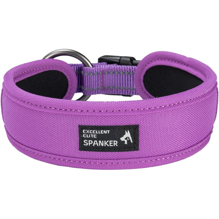 Нашийник для собак EXCELLENT ELITE SPANKER з PU матеріалу, з пряжкою, регульований, для малих, середніх та великих собак, чорний, червоний, синій, фіолетовий (PUL-S) S