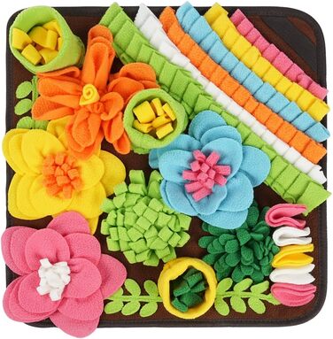 Килимок для собак з пошуком корму, інтерактивна іграшка-килимок для собак, килимок для дресирування цуценят, іграшка-шукач корму, 50x50 см (39x39 см, коричневий)