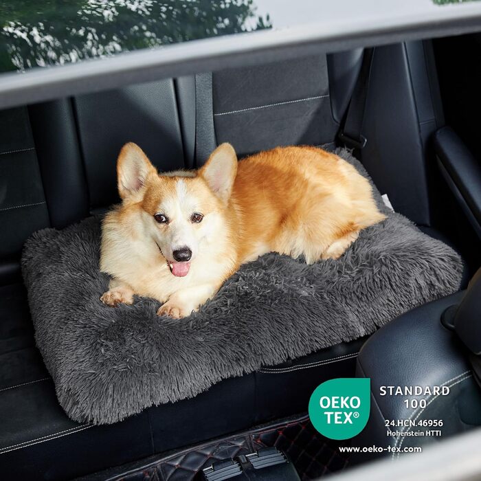 М'яке ліжко для собак BEDSURE середнього розміру - 74x53x8 см, миється, з неслизьким дном, темно-сірий