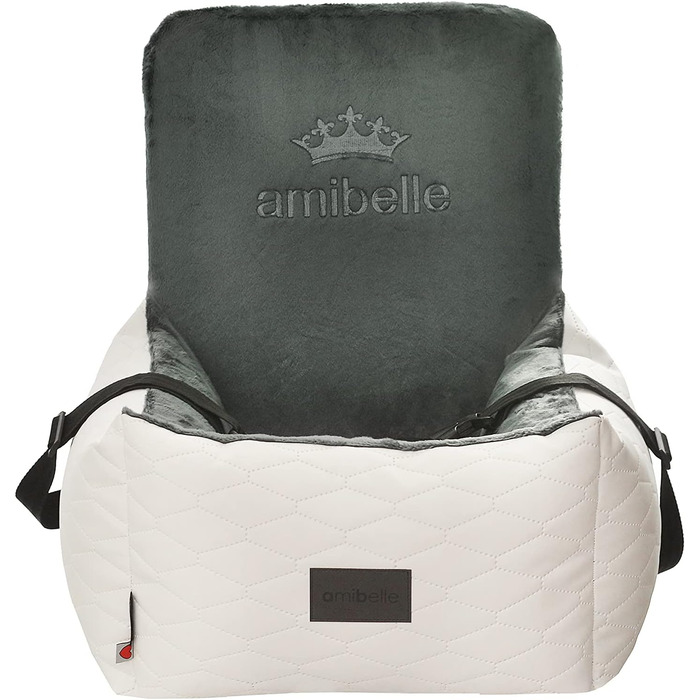 Автокрісло для собак Bella Weiß: комфортне та миготне автокрісло з штучної шкіри та плюшу, 55x55 см