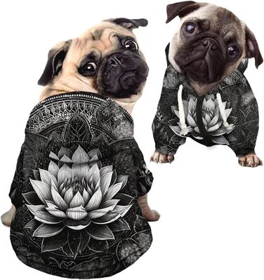 Пуловер для собак з принтом жирафи, одяг для тварин, стильний пуловер з капюшоном, еластичний, іграшковий одяг, світшот для котів та собак (S, 37x55x40 см)