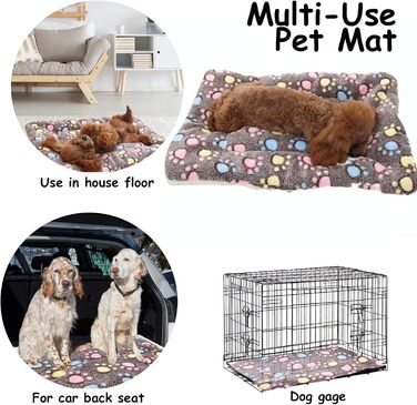 М'який теплий плед для собак та котів з фланелі, Coffee, 69 x 52 см