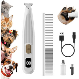 Триммер для собак PawTrim Pro: професійний, тихий, вологостійкий, з LED-дисплеєм для догляду за лапами, очима, вухами та обличчям