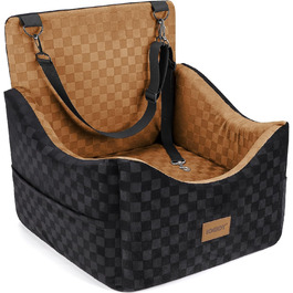 Підвищення для собак JOEJOY - комфортне автокрісло для маленьких та середніх собак до 15,9 кг, з memory foam, знімний, пральний чохол, переносна, безпечна подорож, колір коричневий