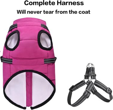 Водонепроникний теплий зимовий одяг для собак з коміром, для маленьких, середніх та великих собак, для Лабрадора, Чихуахуа, Французького бульдога, XL (6.5-9кг), зелений