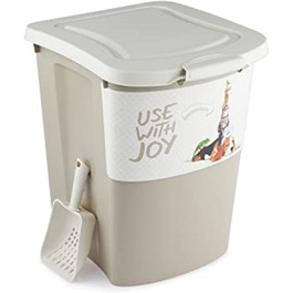 Контейнер для корму Rotho Archie 38л з кришкою, харчовий пластик, BPA-free, різнокольоровий