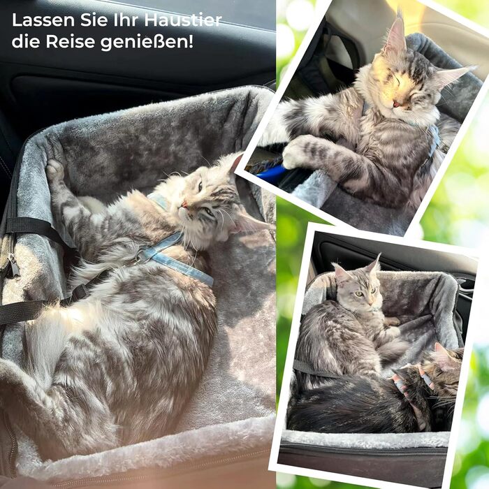 Автокрісло для собак Babenest, чорне, L - стабільне, для кількох тварин, з ременями безпеки