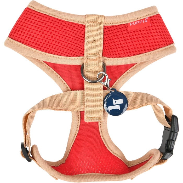 Шлейка для собак Puppia Soft Harness II - м'яка, зручна, регульована (червона, L)