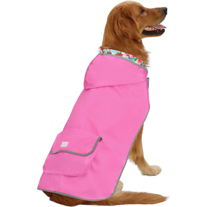 Водонепроникний дощовик для собак HDE з капюшоном, пончо, куртка для маленьких, середніх та великих собак, розмір Enten
