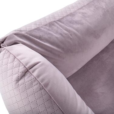 Ексклюзивне ліжко для собак | Лежанка для собак, корзинка для собак з подушкою | Собаче ліжко-софа для маленьких та середніх собак | Розмір: M - 75 x 66 x 20 см | Колір: (M: 75 x 66 см, Вельвет Рожевий)