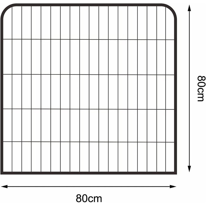 Клітка для цуценят та дрібних тварин Lionto, 80x80 см, розширювана, для дому та саду, з дверцятами та засувом, 8 елементів