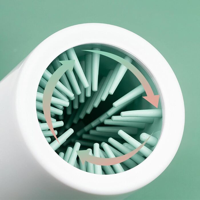 Очисник лап для собак: вимивний мийник лап, без розливання, для маленьких, середніх та великих тварин, зелений, великий розмір