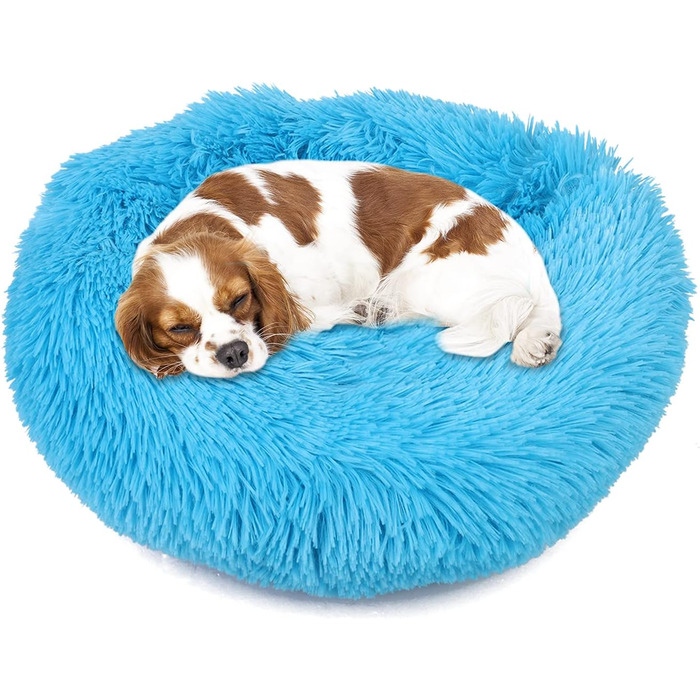 М'яке ліжко для собак та котів Donut 50 см - блакитне, для маленьких та середніх порід