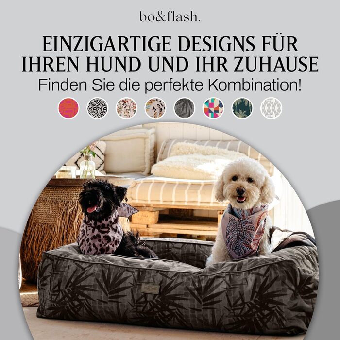 bo&flash Hundebett 'Romy' - М - Софа для собак, велика та маленька, з антиковзким покриттям, легко миється