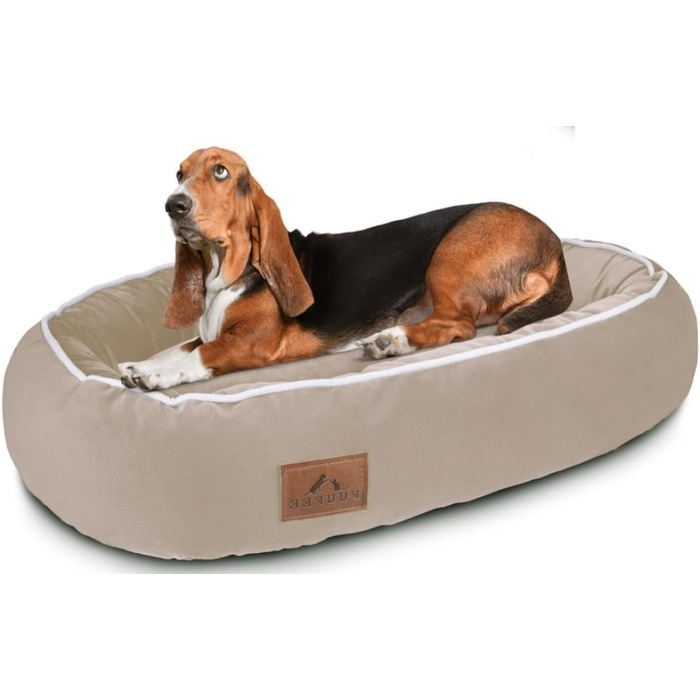 Ортопедичне ліжко для собак середніх порід 95x65 см, бежеве