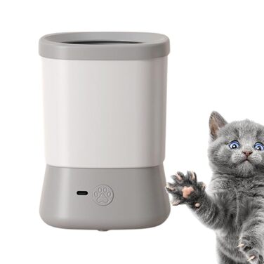 Портативний мийка для лап собак - 2 швидкості, захист від бризок, аксесуар для купання, підходить для собак будь-якого розміру (сірий)