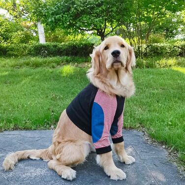 Захисна футболка для великих собак MeiAOBest Ellenbogenschutz, чорна, розмір 5XL (8XL: обхват грудей 93 см)