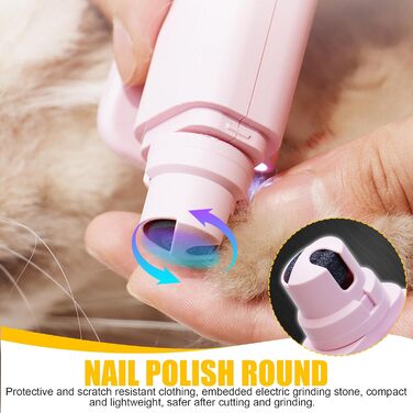 Набір для стрижки кігтів домашніх тварин з LED-підсвічуванням 2 в 1: стрижка та шліфування для собак та котів (рожевий+білий)