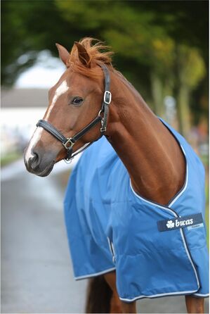 Водонепроникна поводовкова накидка для коней Marengos by Bucas Freedom Turnout 600D з підкладкою та перехресними ременями, Navy/Beige, 155 см