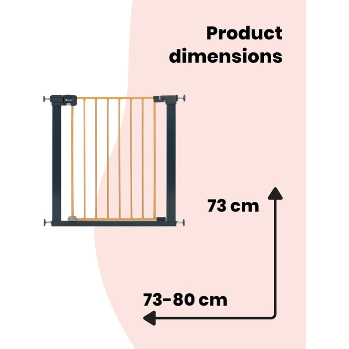 Захисні ворота для дітей Safety 1st Easy Close Wood, автоматичне закриття, без свердління, 73-80 см (розширюються до 136 см), білий
