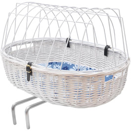 Кошик для велосипеда Aumüller з тваринами, білий, L: 68 см, з кріпленням Klickfix, монтаж на рульовій колонці