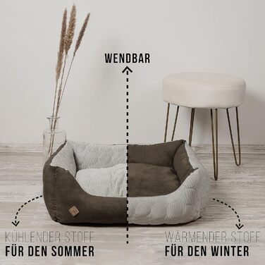 Ляжка для собак Ne&no® 2 в 1: охолоджуючий та зігріваючий матеріал, середні породи, 80x60 см, коричнева