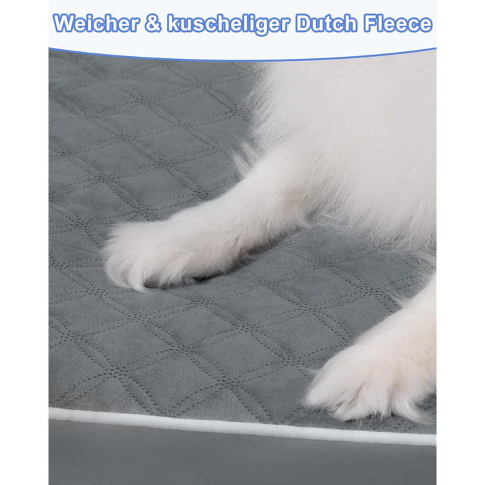 Ортопедичне ліжко для собак середнього розміру KSIIA, 88x55x7 см, знімний, миючий, темно-сірий