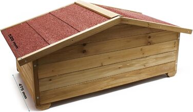 Дім для котів Wiltec великий 99 x 52 x 42 см з дерева, котяча хатинка для саду або тераси, ізольована та стійка до погодних умов, котяча печера