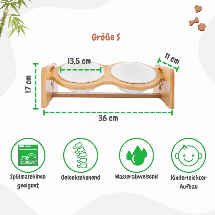 Преміум годівниця для собак та котів Petzy Ceramic, 350 мл | Регульована висота, антиковзаюча підставка, ідеальна для маленьких тварин