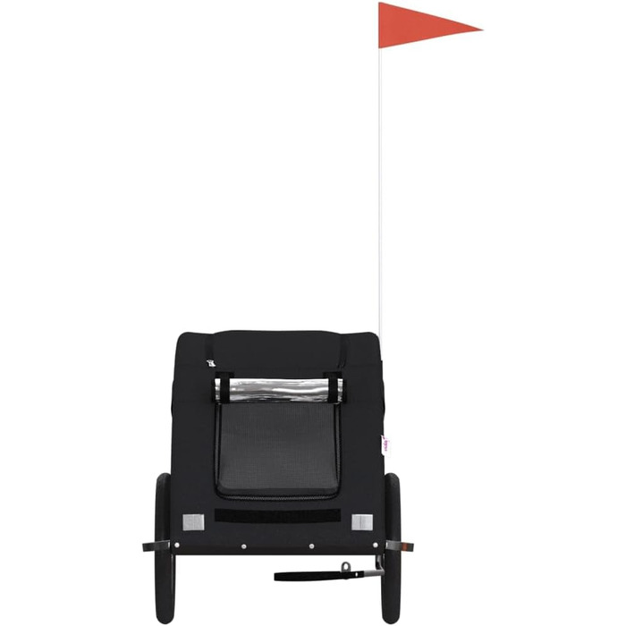 Причіп для велосипеда, переноска для собак, чорний, Oxford-тканина та метал, 93968