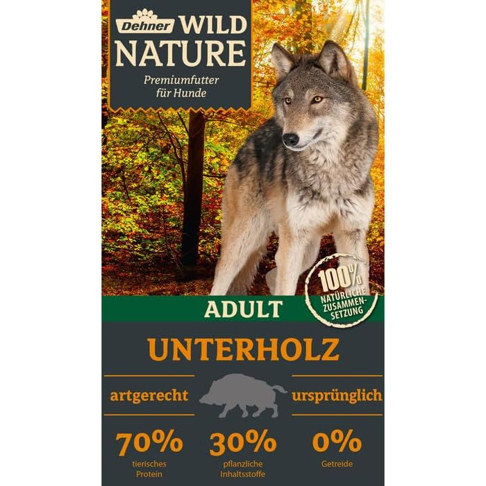 Сухий корм для дорослих собак Dehner Wild Nature Gebirgssee з лососем та куркою, беззерновий та без цукру, 4 кг