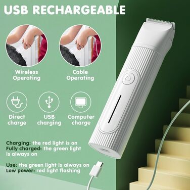 Машинка для стрижки собак та котів 4-в-1, безшумна, водонепроникна, акумуляторна