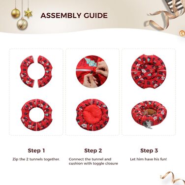 Туннель-лежанка для котів PAWZ Road з м'якою центральною матрацом та іграшками, сірий, для котів, кроликів та цуценят