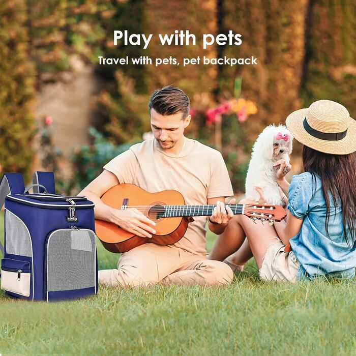 PETCUTE Рюкзак для собак і котів, дихаючий, з висувною підстилкою, прозоре вікно, складний, з запобіжним тросом, для подорожей, Малахіт-зелений + Білий (Блакитний + Білий)