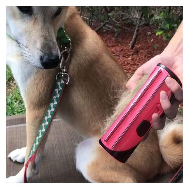 Щітка для котів та собак, видалення шерсті, гребінець для грумінгу, масаж та догляд (рожевий)