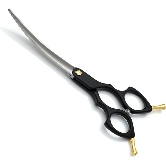 Ножиці для грумінгу собак та котів, 7.5 дюймів, професійні, з нержавіючої сталі JP 440C, ергономічні ручки з алюмінію (рожевий+сірий, 25° нахил)