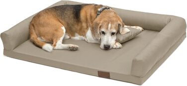 Ортопедичне ліжко для собак Juelle, великі породи, XXL (145x105 см), бежеве, знімний чохол, машинне прання