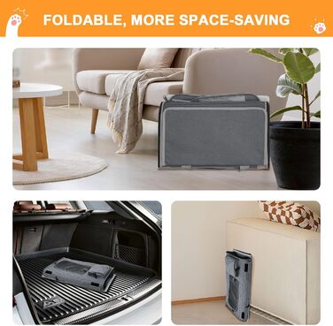 Транспортна сумка для кота та собаки Qoosea, складана переноска для домашніх тварин з регульованим плечовим ременем, сітчаста переноска для котів та собак малого та середнього розміру, сіра