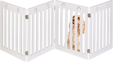 Захисний бар'єр для собак Relaxdays, 60 x 204 см, самостійно встановлюється, складаний, MDF, білий