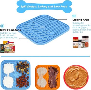 Килимок для ласощів для собак Hysagtek (3 шт.) з лопаткою, для маленьких та середніх порід, сильна фіксація, для купання, грумінгу та дресирування