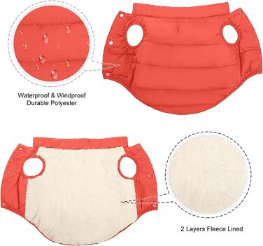 PETCUTE Зимовий теплий одяг для собак, куртка для великих собак, жилет для собак з кріпленням для повірця, вітронепроникний, для зими, Navy/Orange (M)